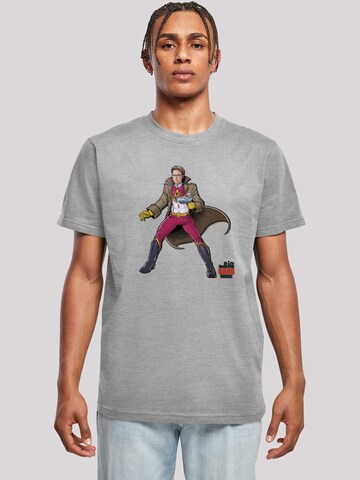 T-Shirt 'Leonard Superhero' F4NT4STIC en gris : devant