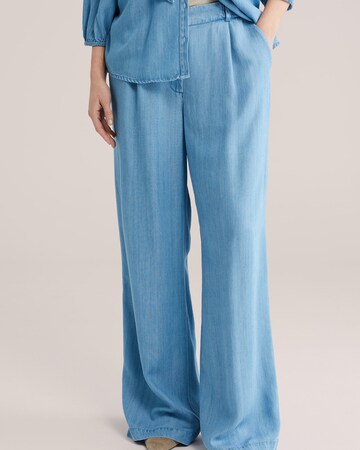 mėlyna WE Fashion Plačios klešnės Džinsai