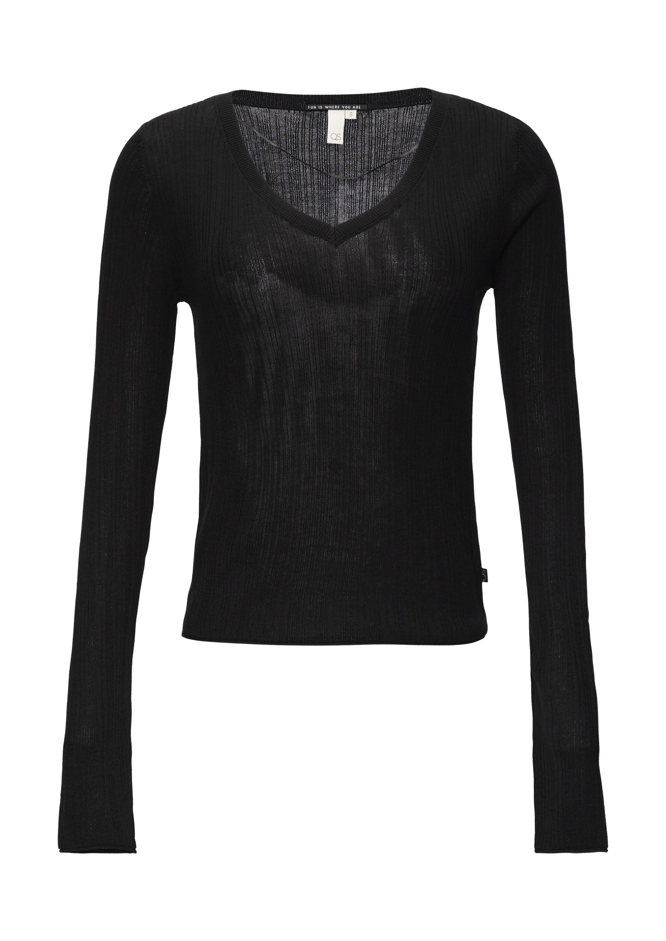 QS Pullover in Schwarz: Vorderseite