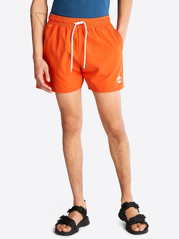 TIMBERLAND Regular Board Shorts 'Solid Swim' in Orange: front