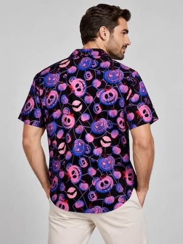 King Kameha Shirt 'Halloween Pumpkin Web' in Purple