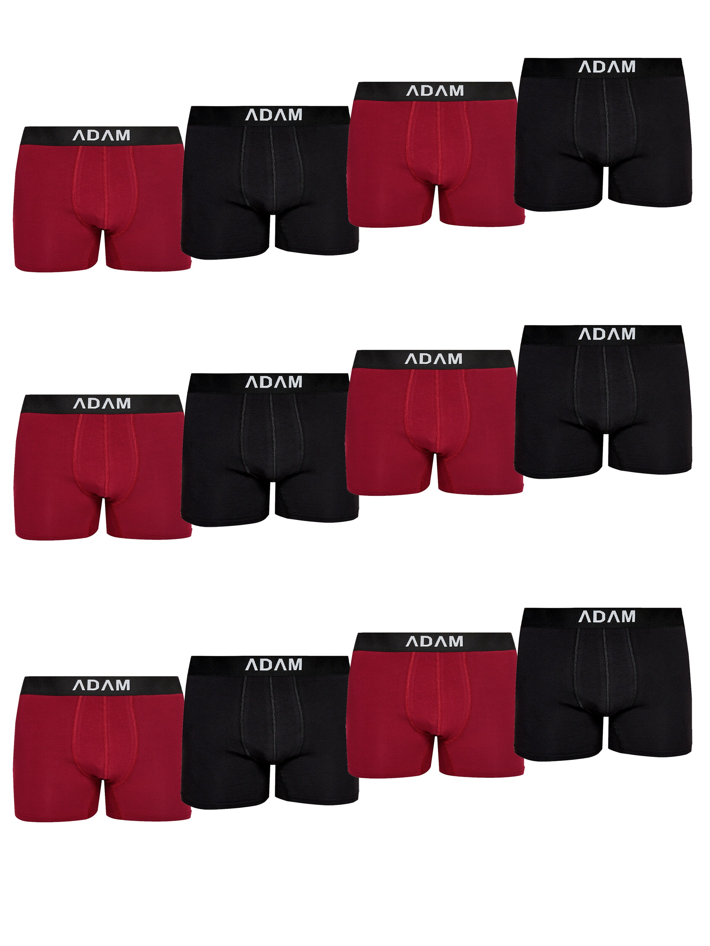 Adam Boxershorts '12er Pack'‌ in blutrot, Produktansicht