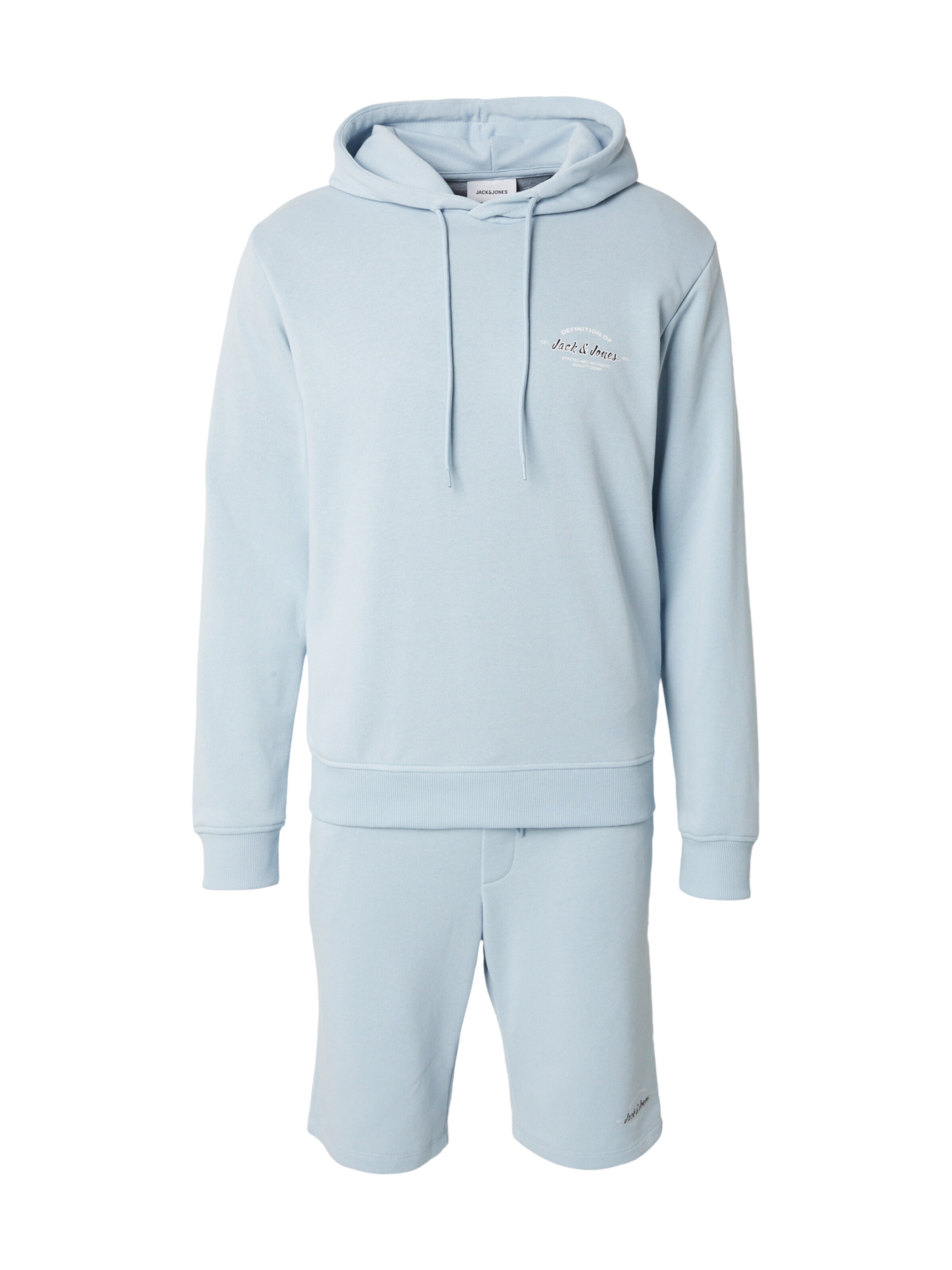 JACK & JONES Jogging komplet 'JJBRANDON' u svijetloplava / crna / bijela, Pregled proizvoda