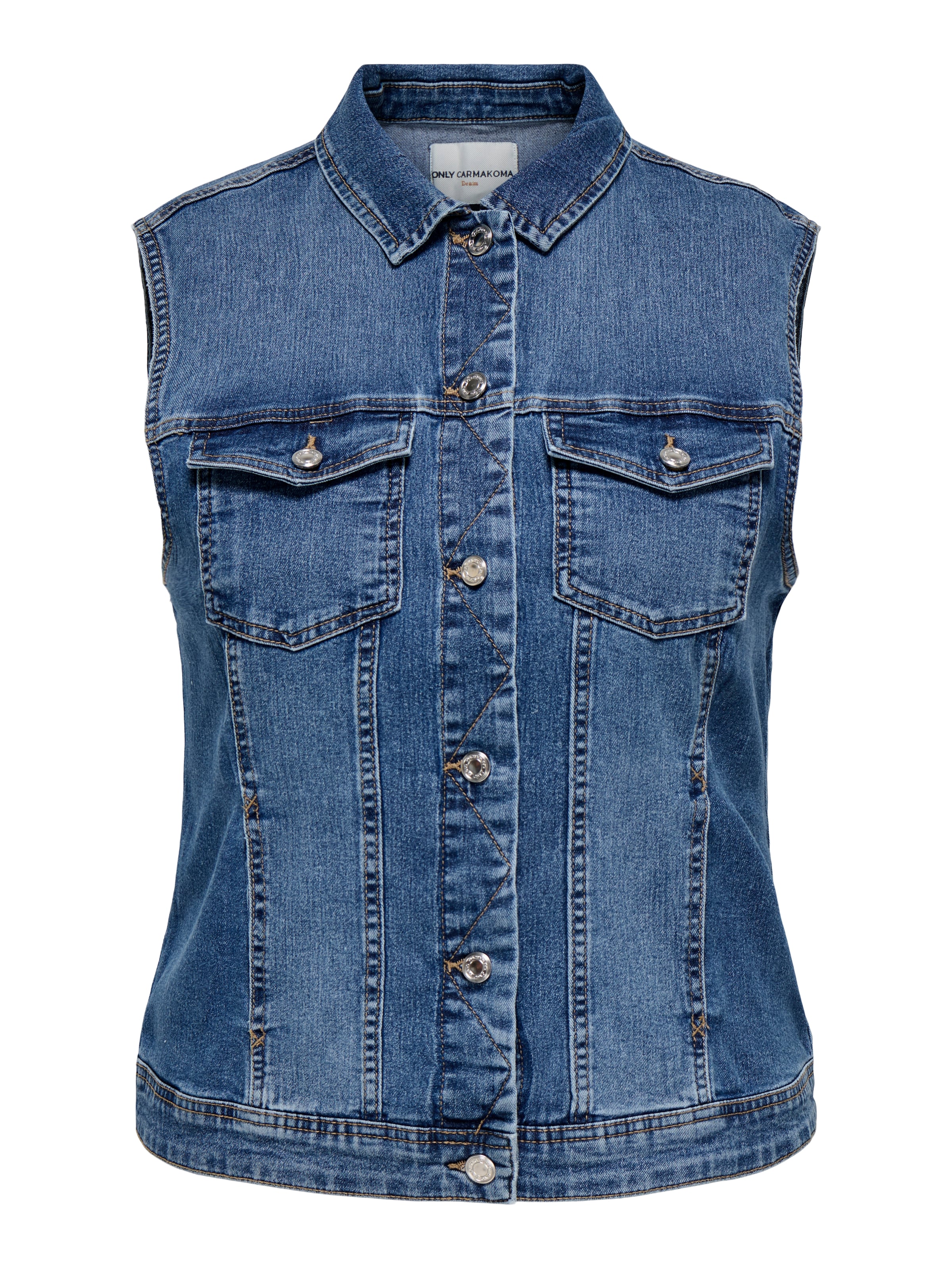 ONLY Carmakoma - Chaleco en azul: frente