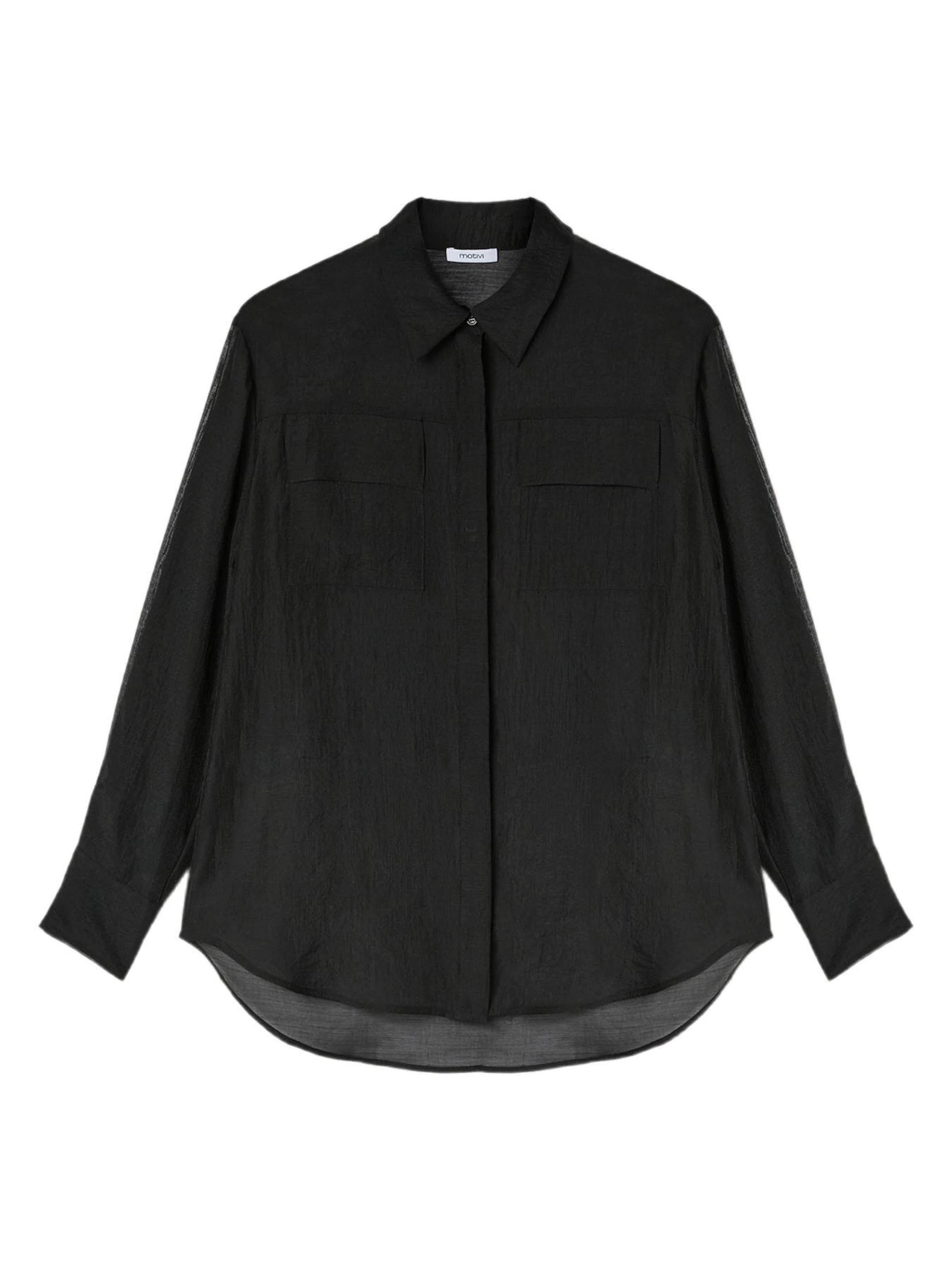 MOTIVI Shirt in Zwart: voorkant