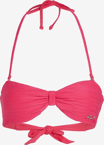rozā Karl Lagerfeld Bandeau Bikini augšdaļa: no priekšpuses