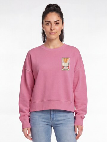 Sweat-shirt 'Tarot The Reader' Watapparel en rose : devant