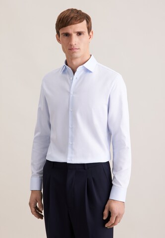 Coupe slim Chemise business 'Schwarze Rose' SEIDENSTICKER en bleu : devant