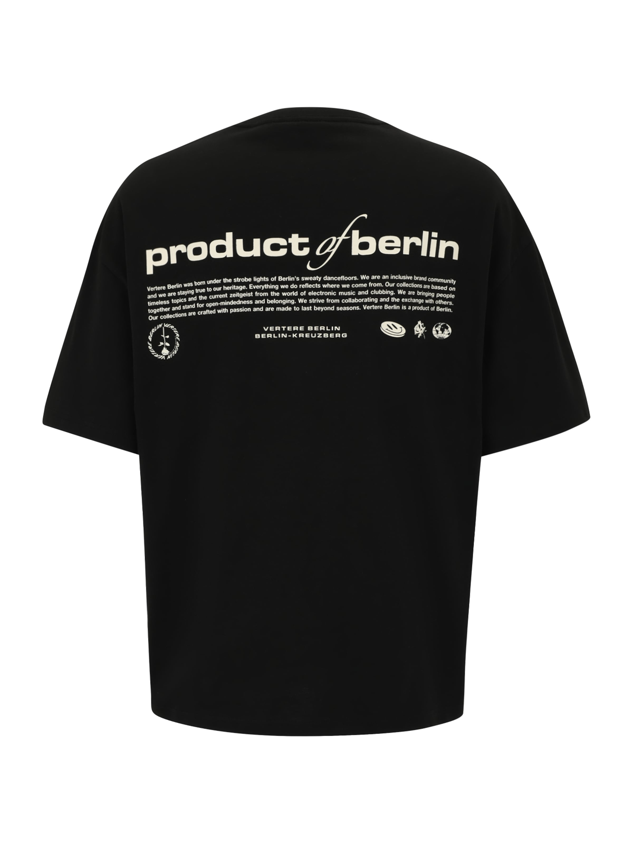 Vertere Berlin Тениска 'PRODUCT OF BERLIN' в черно