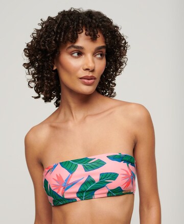 Superdry Bandeau Bikini Top in Pink: front