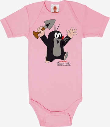 LOGOSHIRT Romper/bodysuit 'Der kleine Maulwurf' in Pink: front