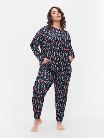 Zizzi - Camisa de pijama 'LUCCA' em azul