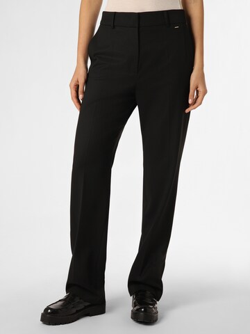 JOOP! Regular Pleat-Front Pants in Black: front