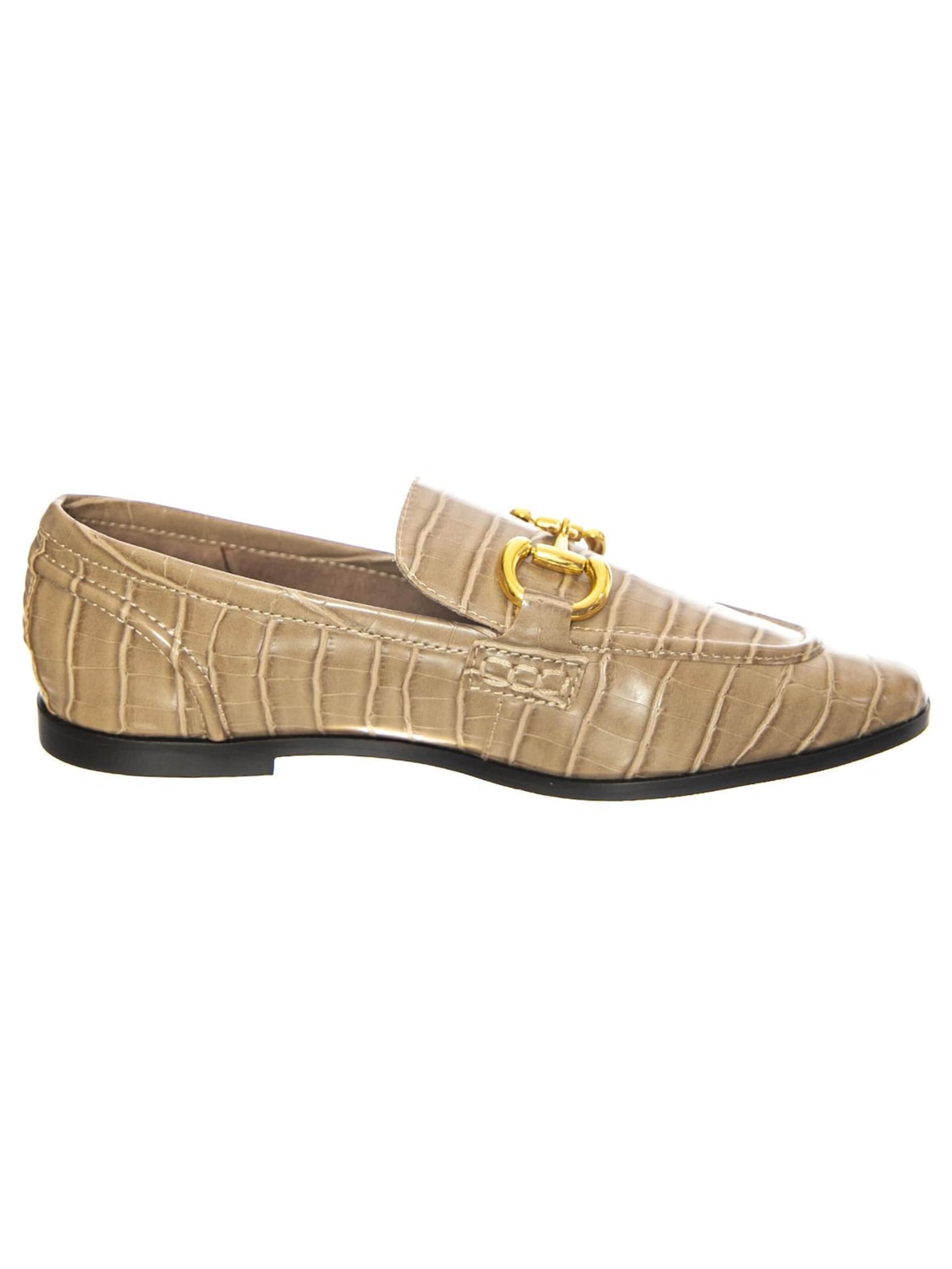 Jeffrey Campbell Mocassins 'W' Velviteen Dark Sand Croco' in Bruin