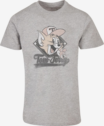 ABSOLUTE CULT Shirt 'Tom and Jerry - Baseball Caps' in Grijs: voorkant
