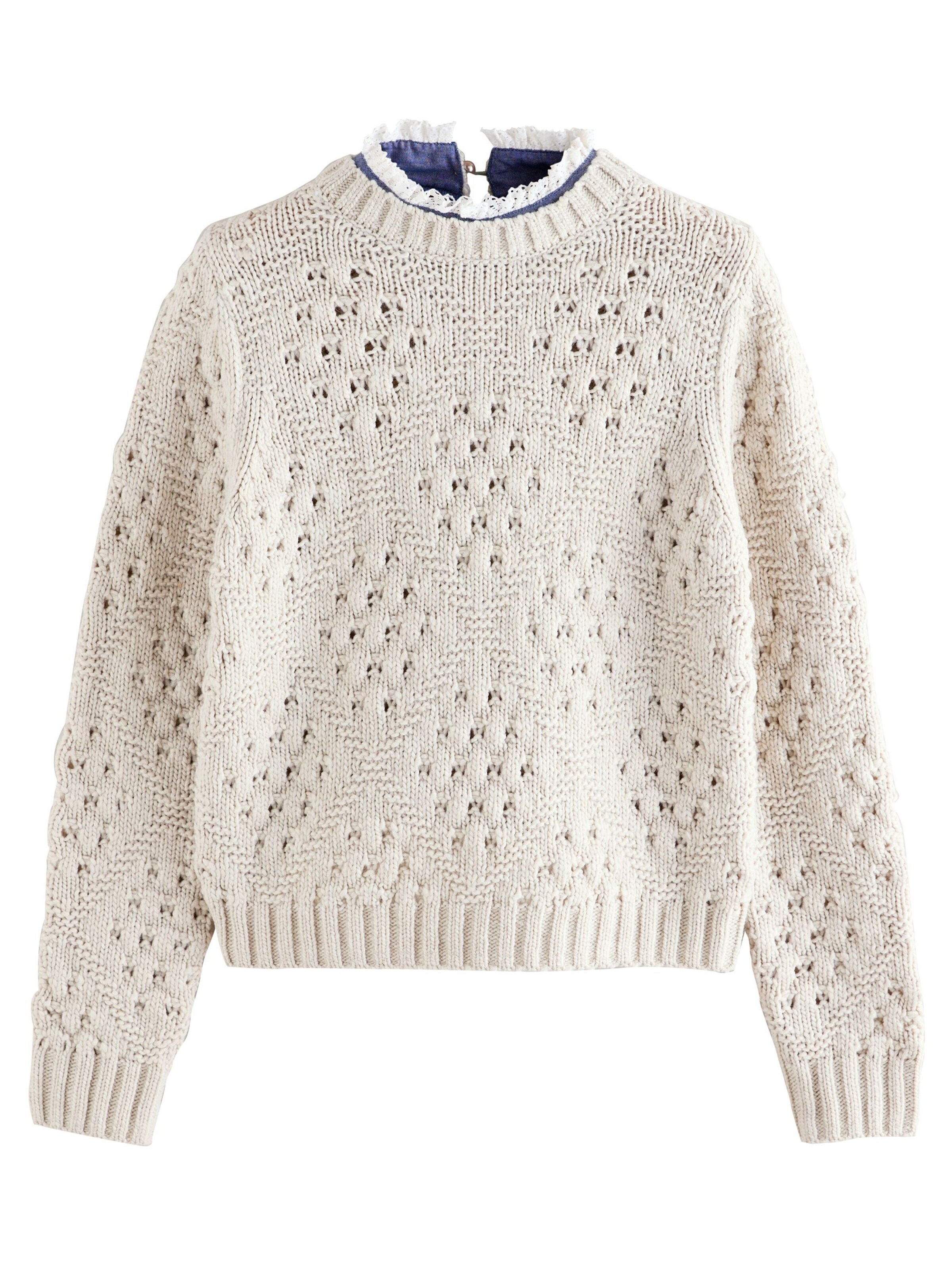 Pulover de la Next pe alb: față