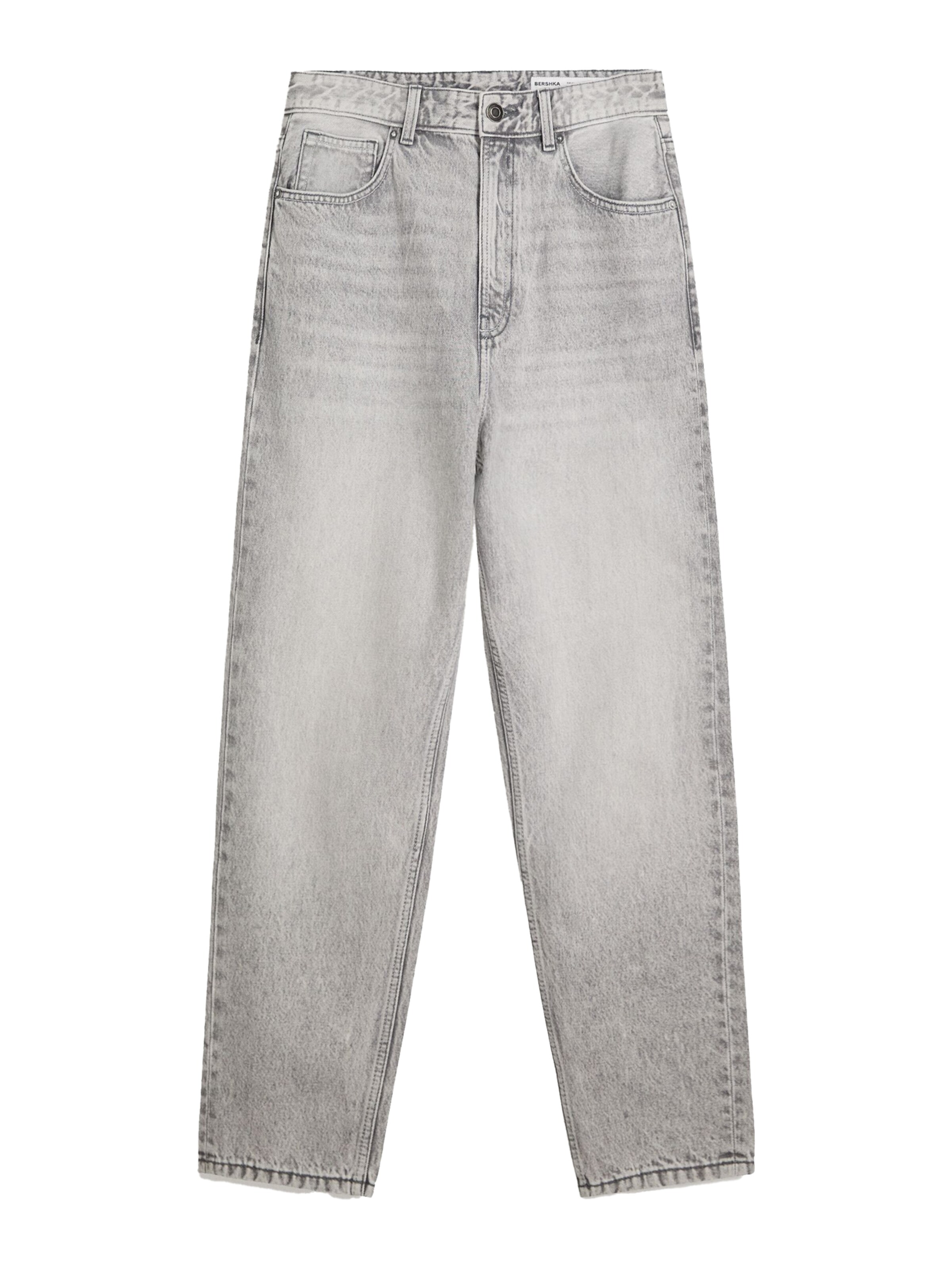 Jeans de la Bershka pe gri: față