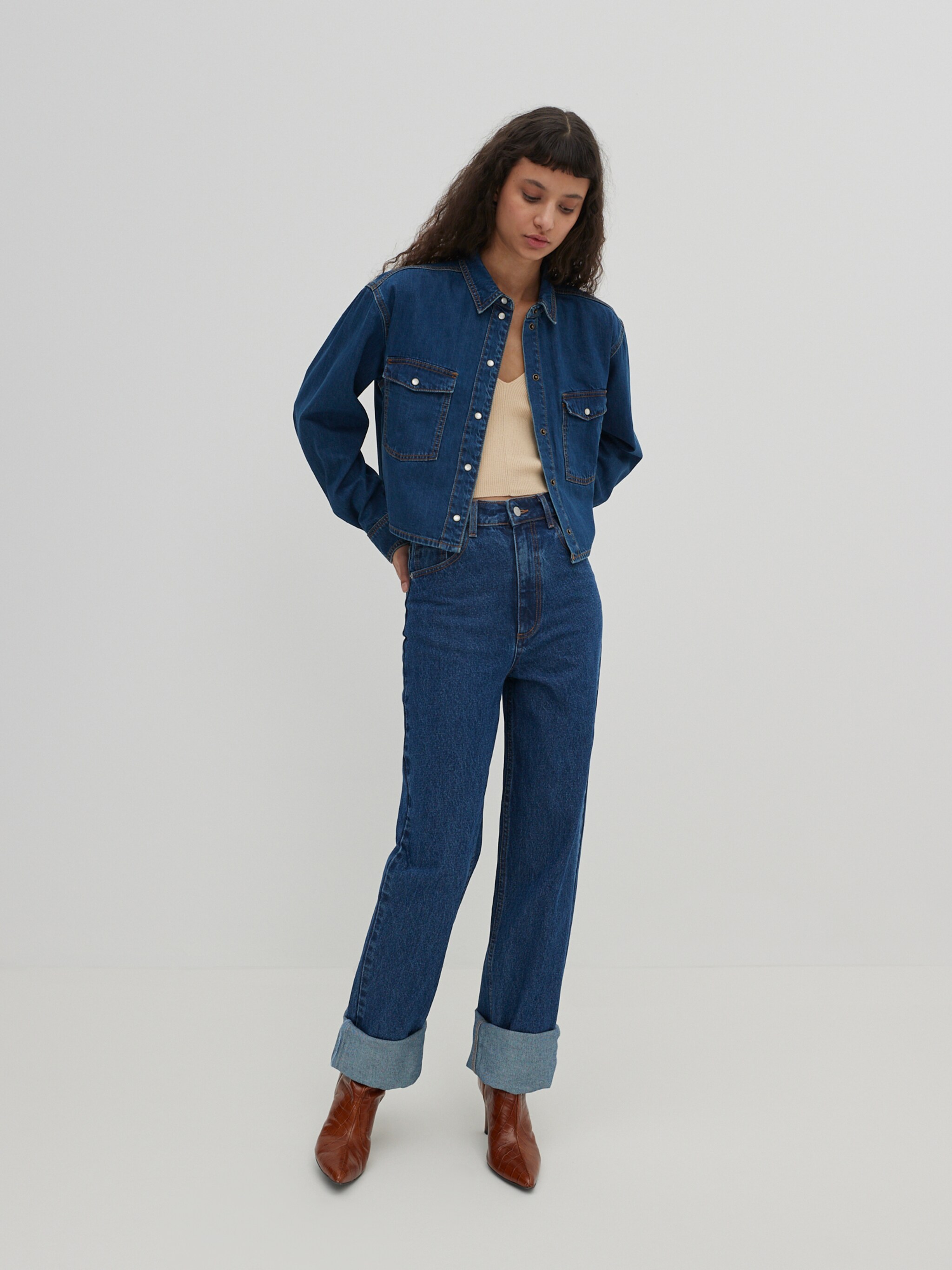 EDITED Producten Blouse 'Jordyn' Blauw denim