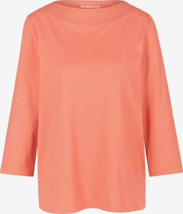 Green Cotton Shirt in Orange: front