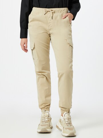 Urban Classics Tapered Cargobroek in Beige: voorkant