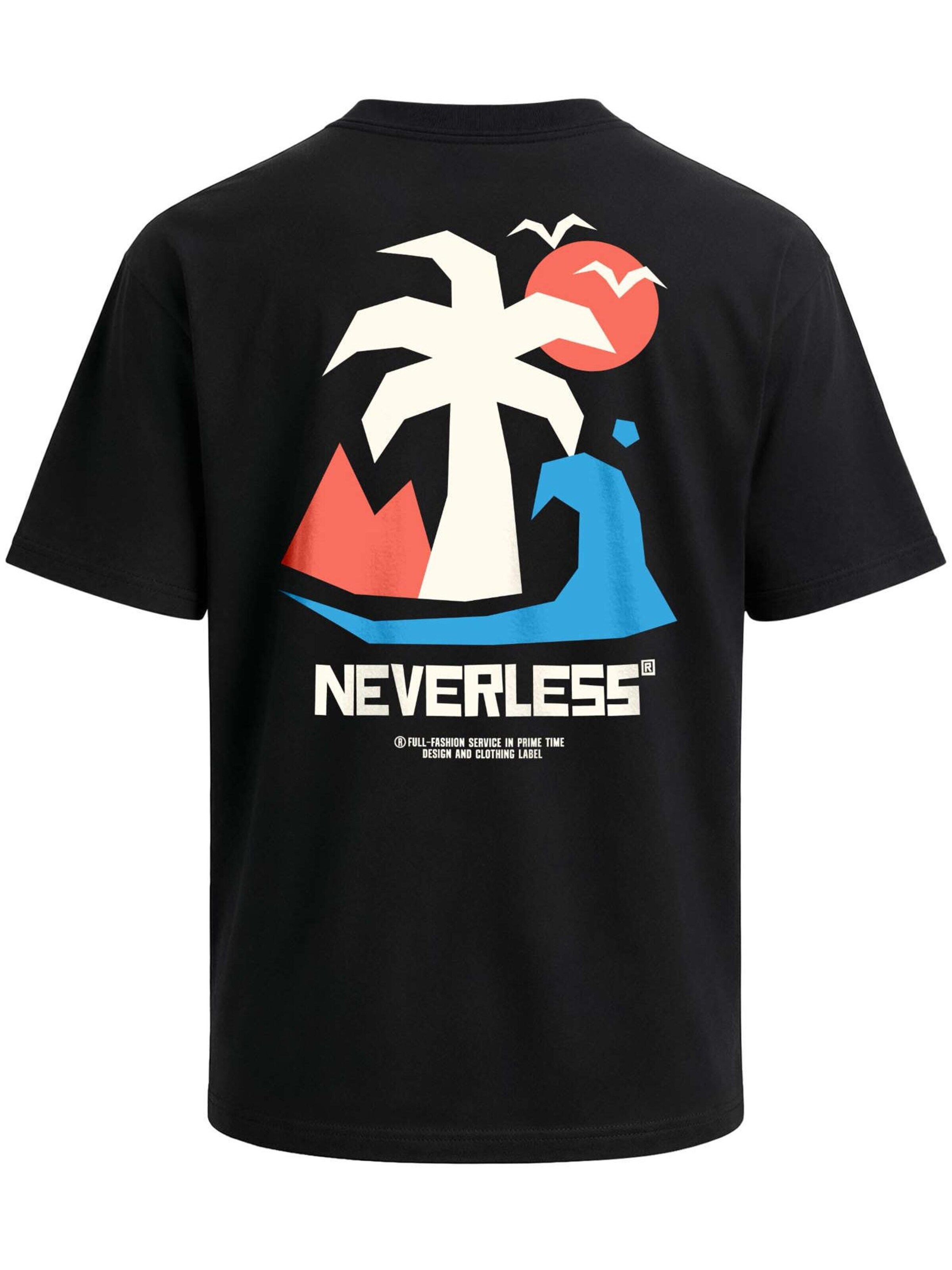 Neverless Shirt 'Beach Palm' in Black