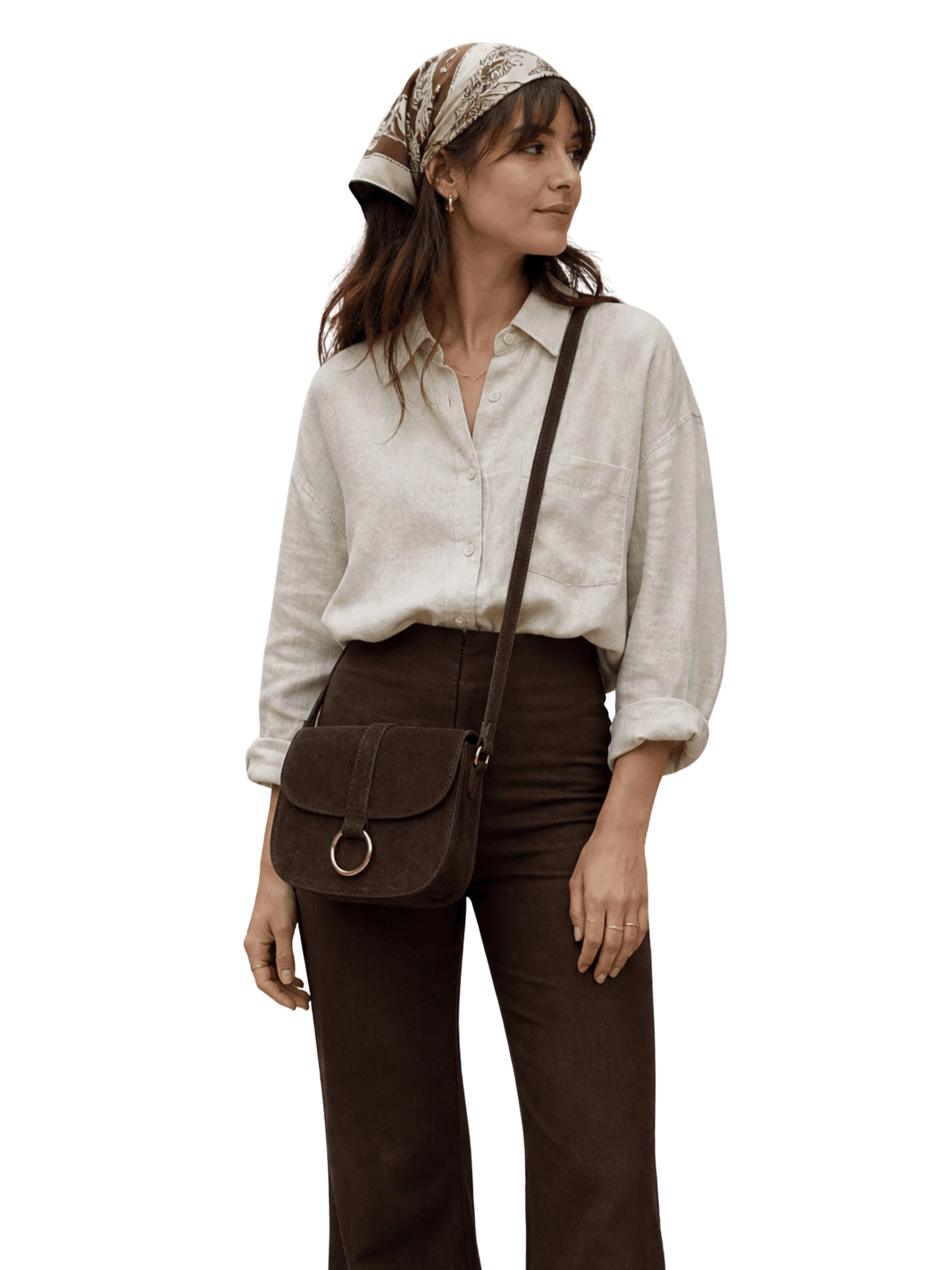 lePelou Handbag 'HANNA' in Brown: front