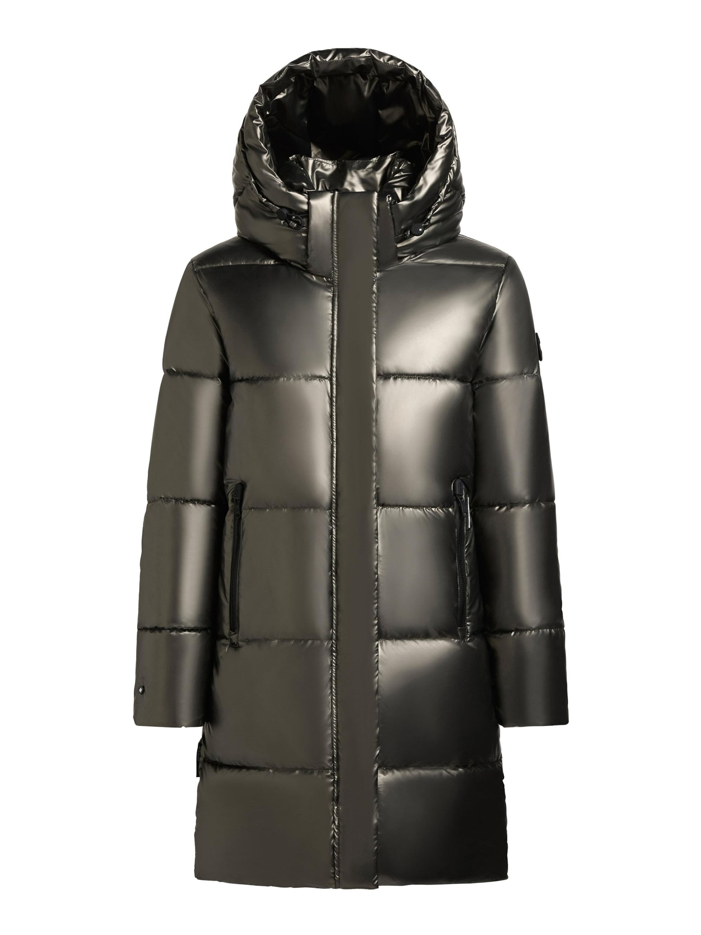 Manteau d’hiver ' Haya Shiny-YM ' khujo en marron : devant