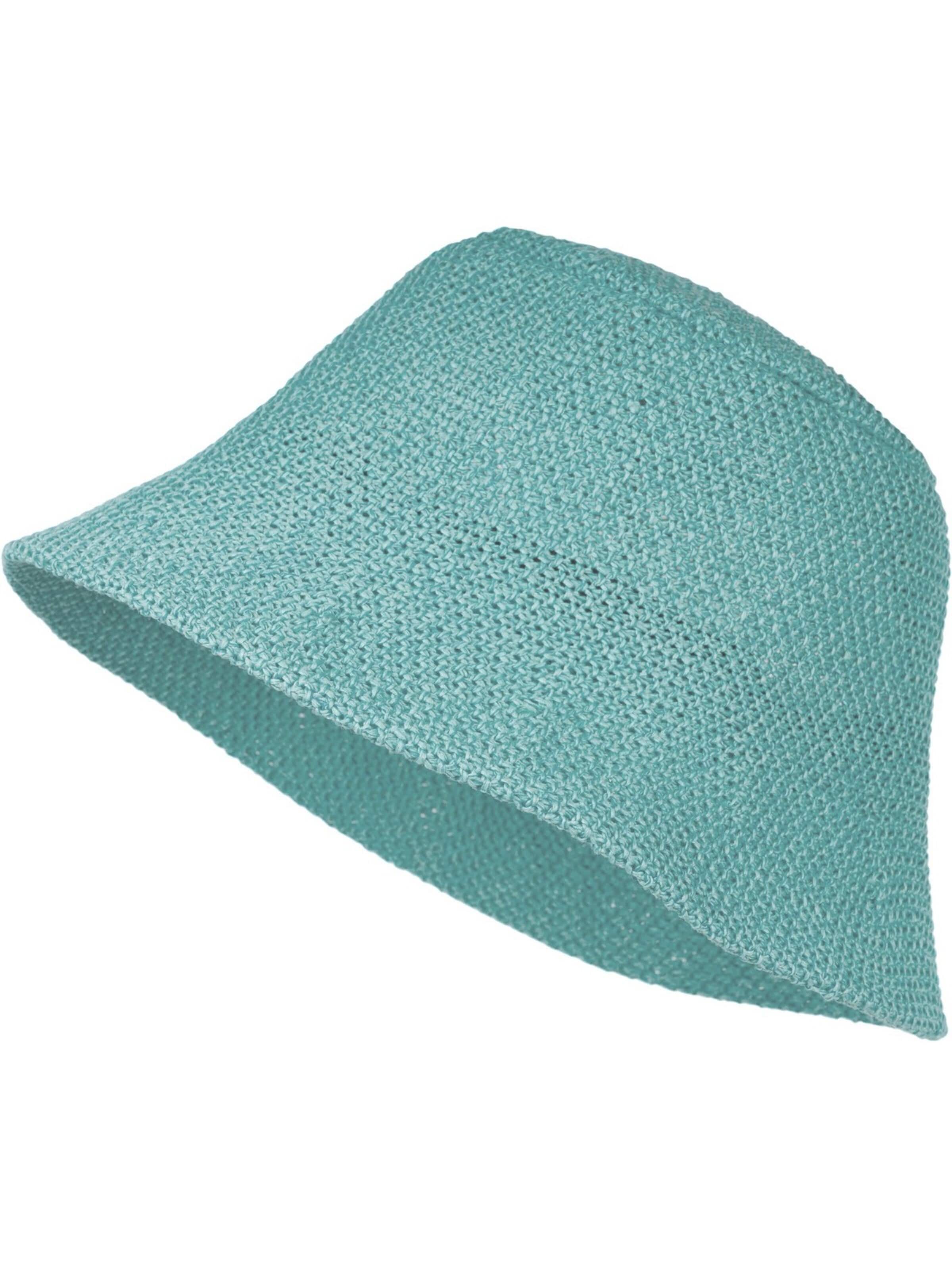 styleBREAKER Hut 'Fischerhut aus Papierstroh - Knautschhut'‌ in 55-60 in türkis, Produktansicht