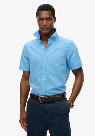 Superdry Regular fit Button Up Shirt in Blue: front