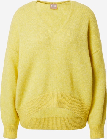 BOSS Orange Sweater 'Fondianan' in Yellow: front