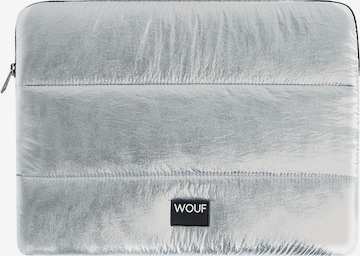 Borsa per laptop 'Glossy' di Wouf in argento: frontale