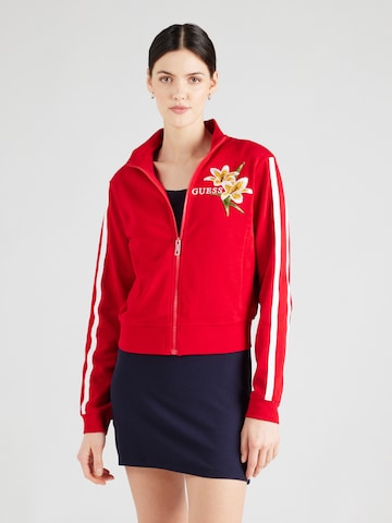 GUESS Zip-Up Hoodie 'Zoey' in Red: front