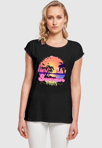 T-shirt 'Summer Vibes Sunset' Merchcode en noir : devant