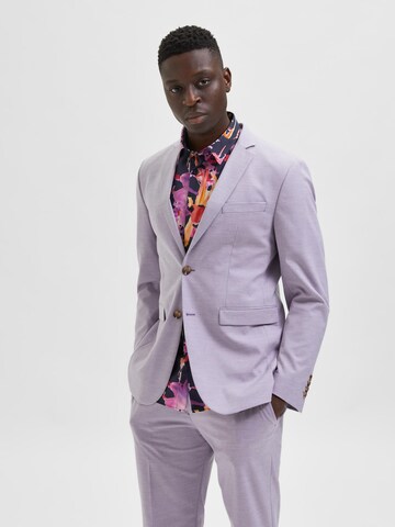 Coupe slim Veste de costume SELECTED HOMME en violet : devant