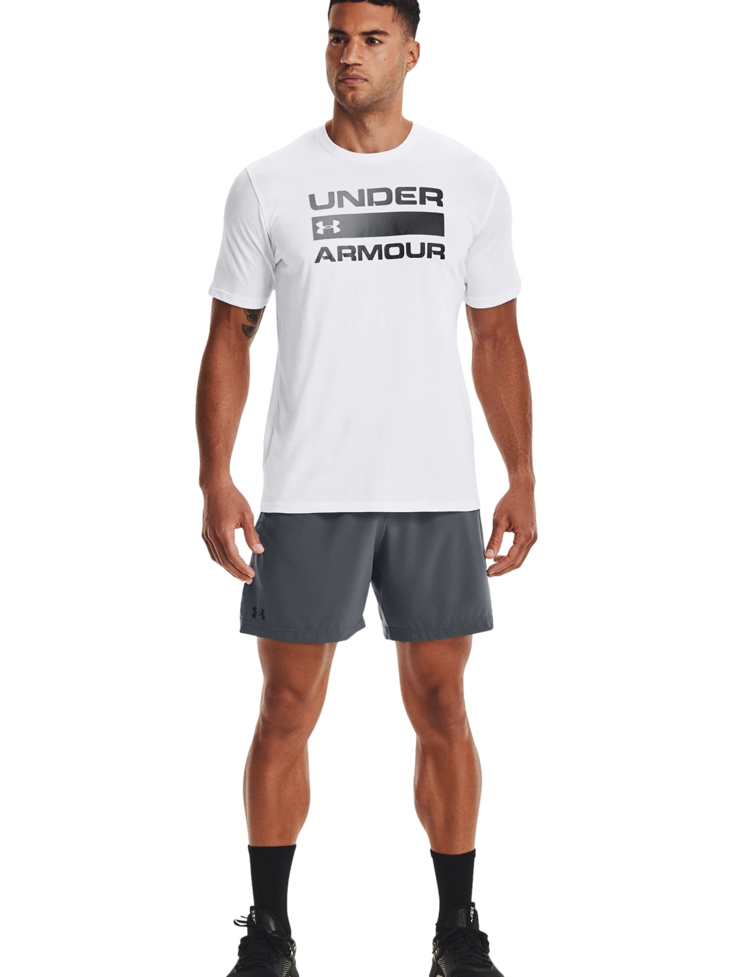 T-Shirt 'Team Issue Wordmark' UNDER ARMOUR en blanc