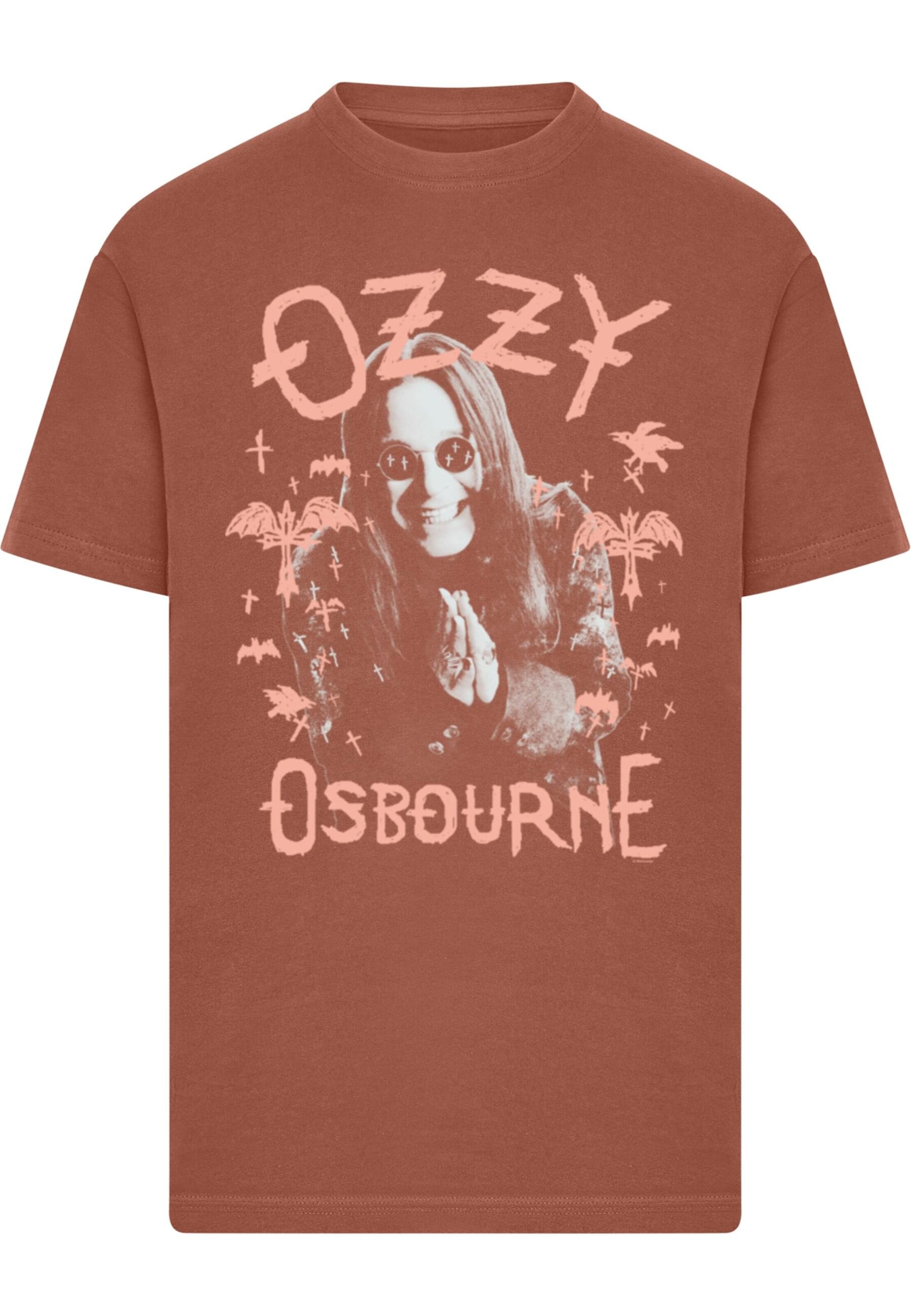 T-Shirt 'Ozzy Osbourne' Merchcode en marron : devant