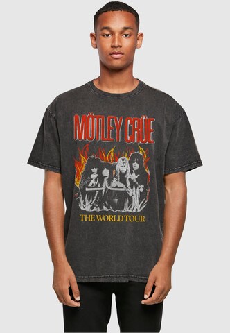 Merchcode T-Shirt 'Motley Crue - Vintage World Tour Flames' in Schwarz: predná strana