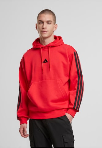 Felpa sportiva 'Essentials 3-Streifen' di ADIDAS SPORTSWEAR in rosso: frontale