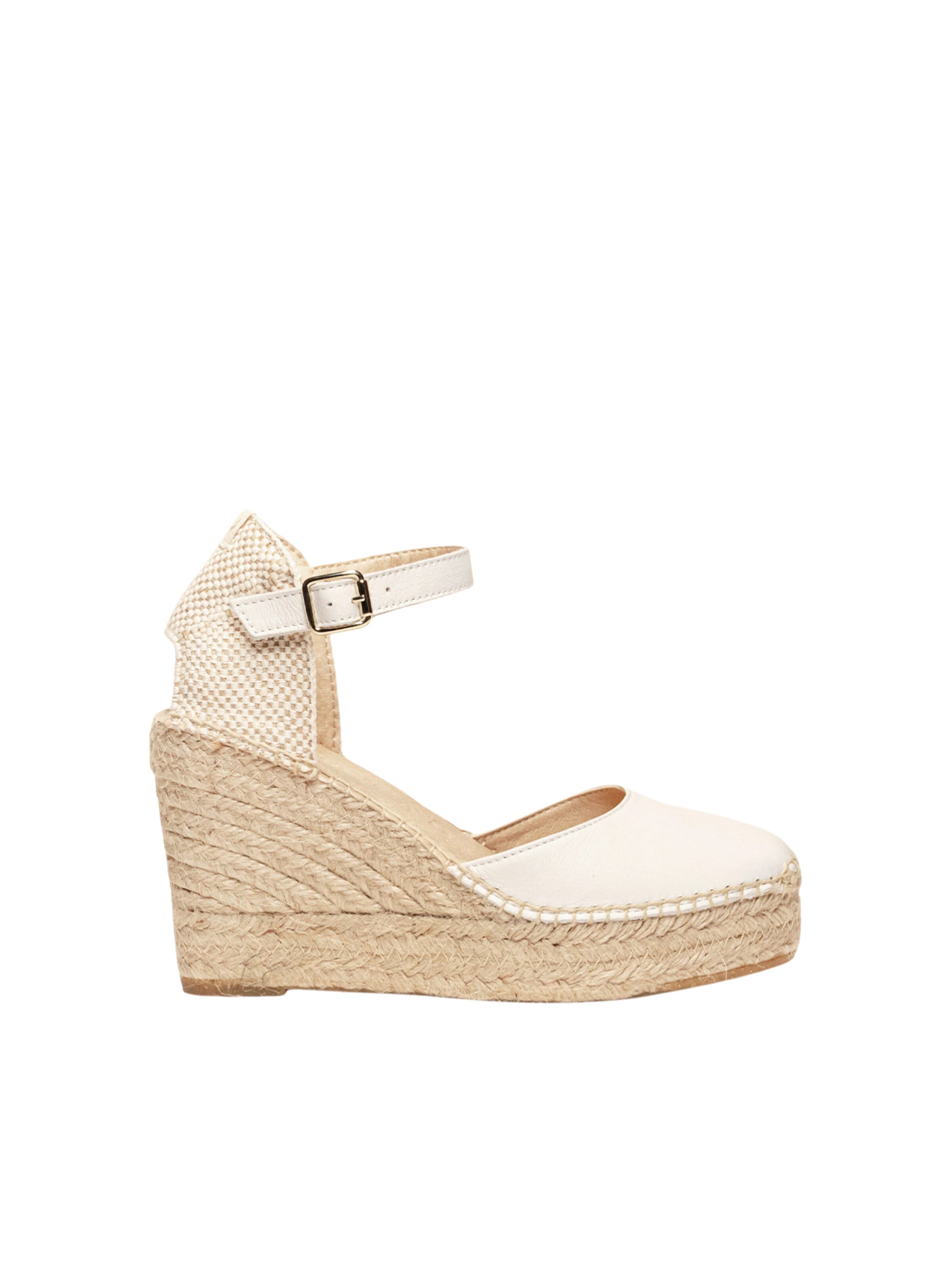 Alhamas - Zapatos destalonado 'Alpargata Cuña 10 cm' en blanco: frente
