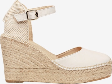 Alhamas - Zapatos destalonado 'Alpargata Cuña 10 cm' en blanco: frente