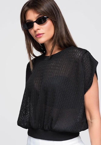 Ombre Blouse in Black: front