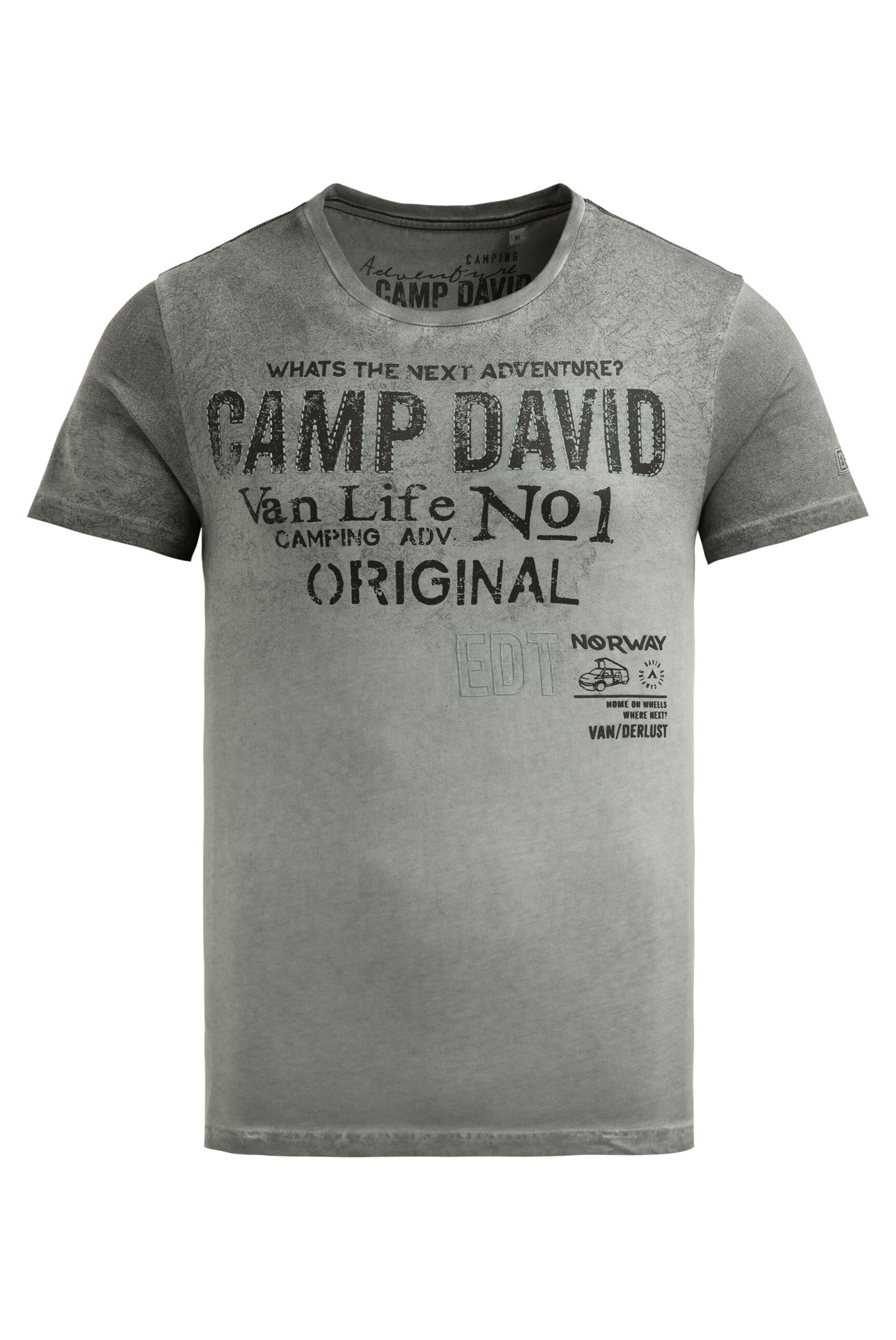 CAMP DAVID Shirt in Grey: front