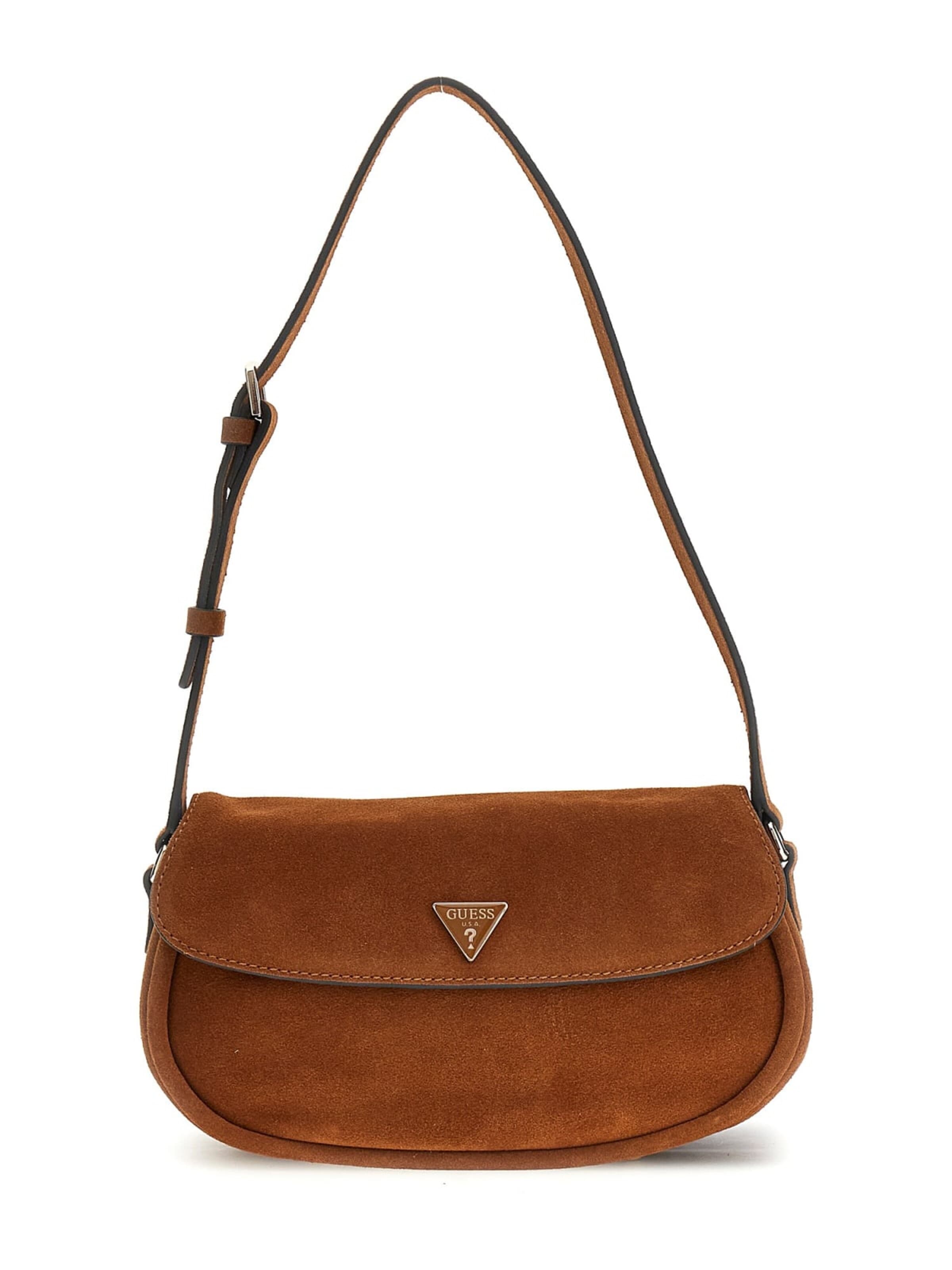 GUESS - Mala de ombro em castanho: frente