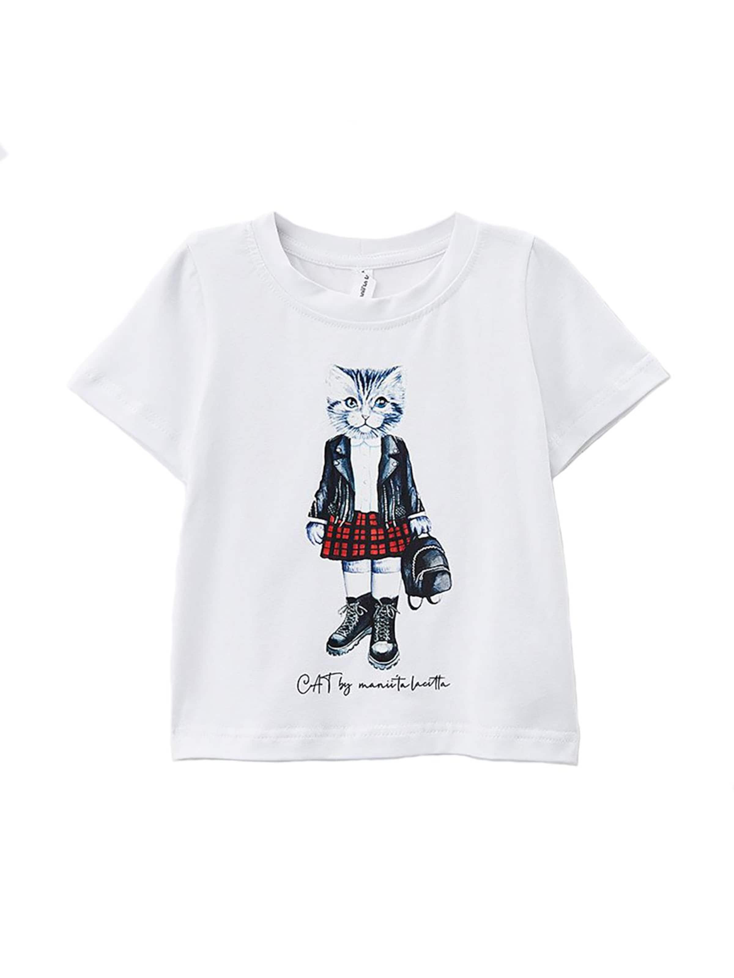 T-Shirt 'Rocker Cat' Cat e Lolette en blanc : devant
