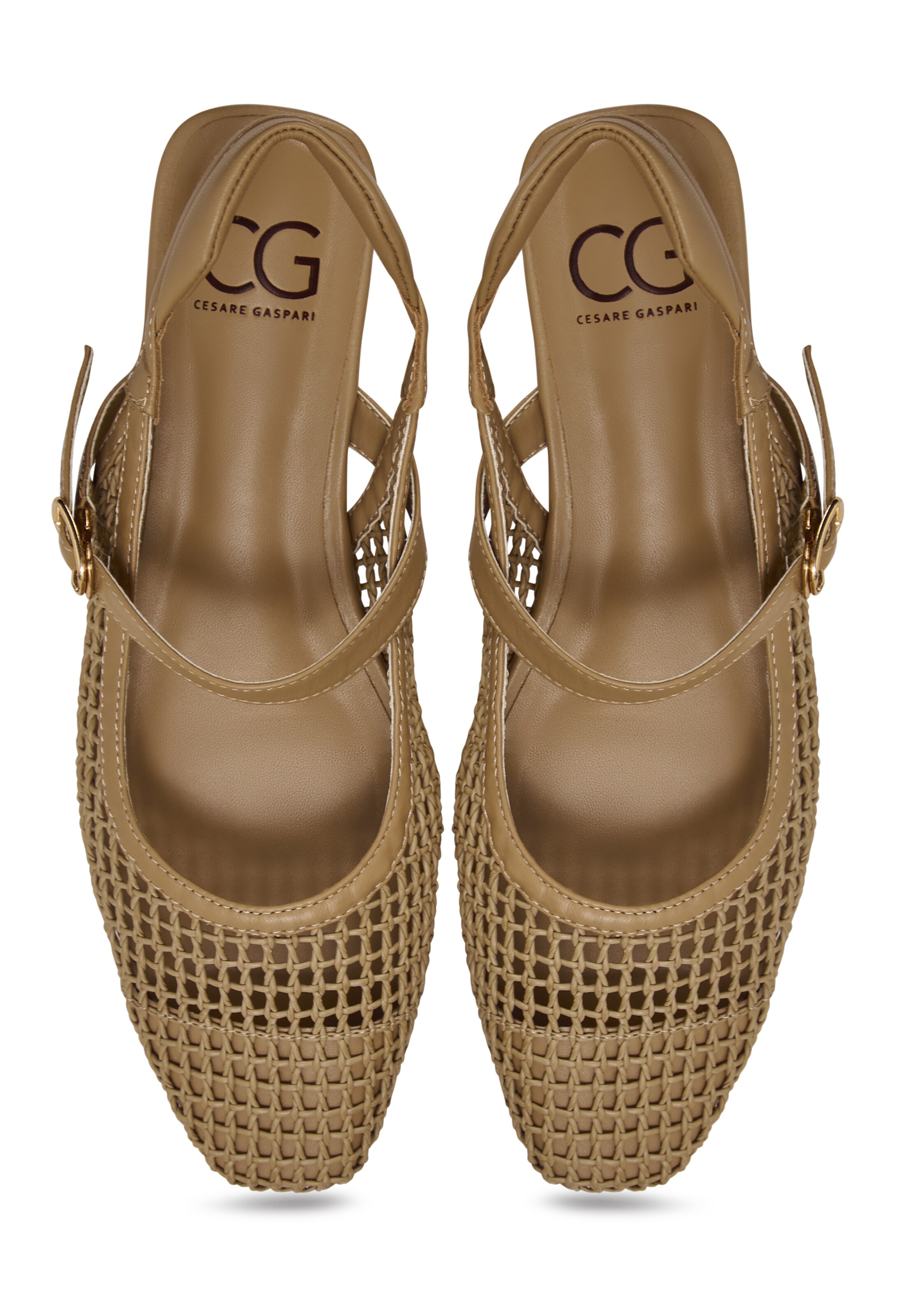 CESARE GASPARI Strap ballerina in Brown