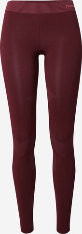 Hummel Skinny Sporthose 'First' in Rot: predná strana