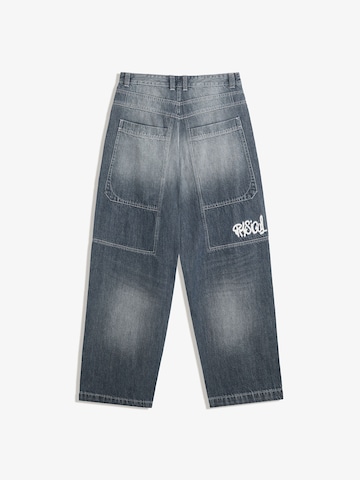 Baggy Jeans de la Bershka pe albastru