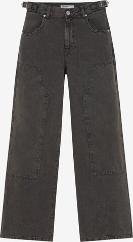 Pull&Bear Wide leg Jeans in Bruin: voorkant