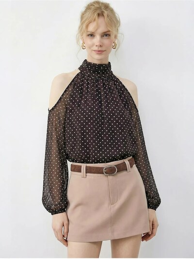 Bianco Lucci Blusa em L em mocha / branco, Vista do artigo