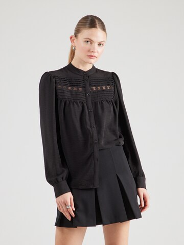 Camicia da donna di QS in nero: frontale